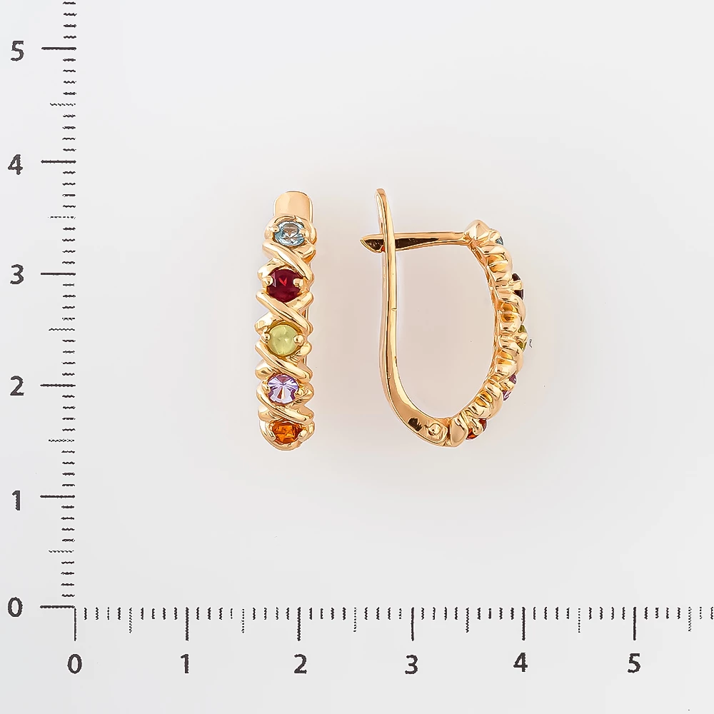 Серьги с топазом из красного золота 585 пробы 2