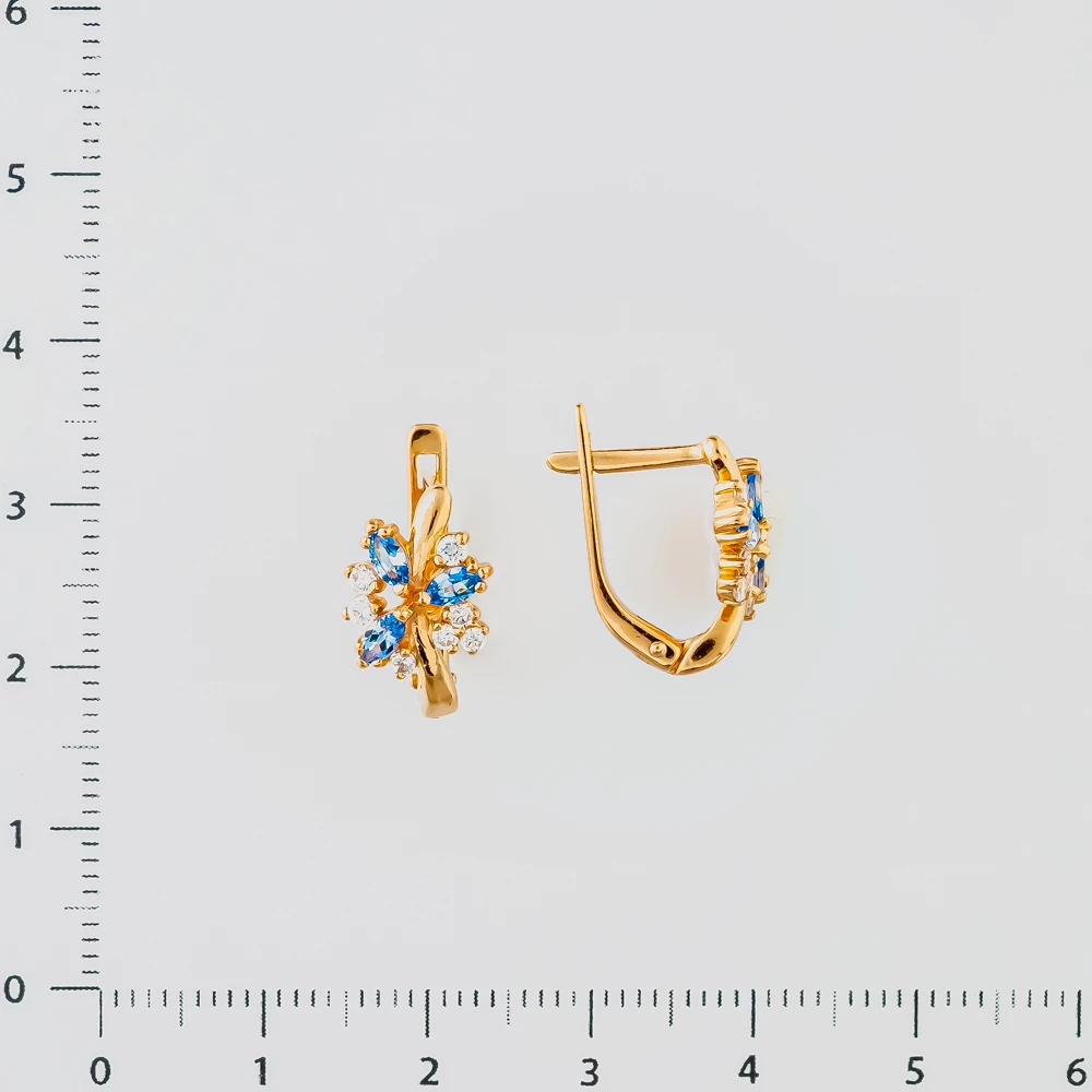 Серьги с топазом из красного золота 585 пробы 2