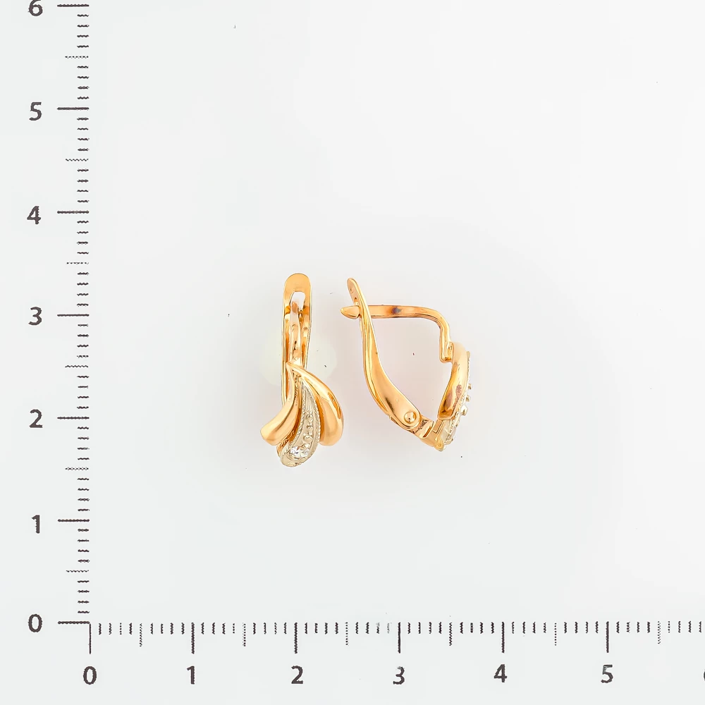 Серьги с фианитом из красного золота 585 пробы 2