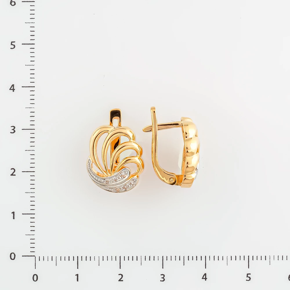 Серьги с фианитом из красного золота 585 пробы 2