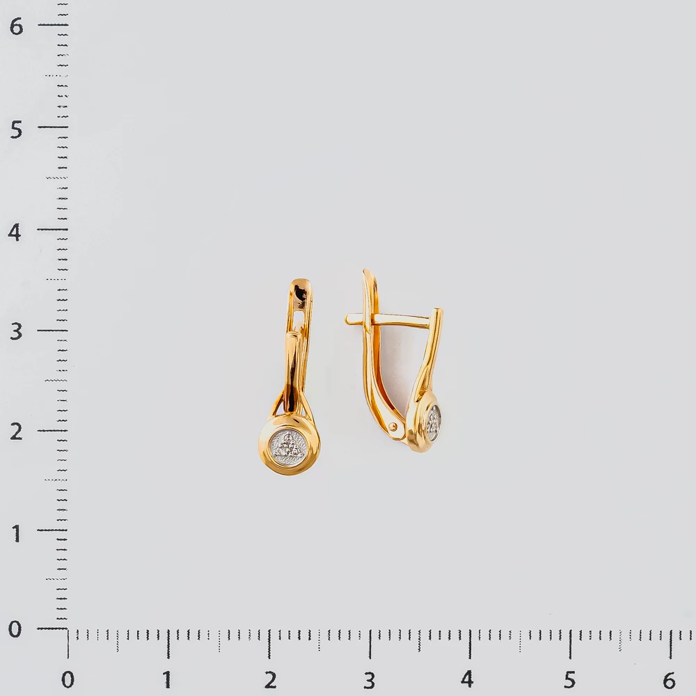 Серьги с бриллиантом из красного золота 585 пробы 2