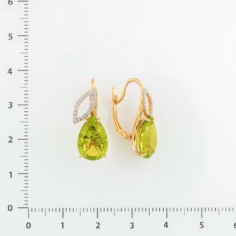 Серьги с ситаллом из красного золота 585 пробы 2