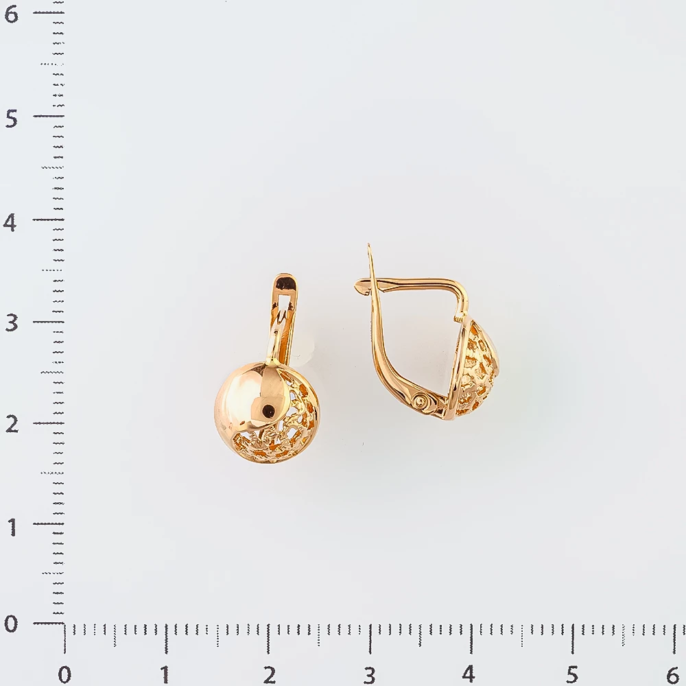 Серьги из красного золота 585 пробы 2