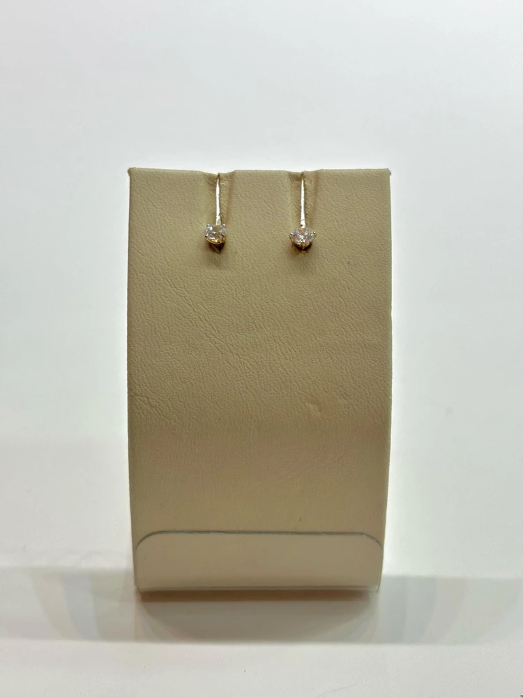 Серьги с фианитом из красного золота 585 пробы 1