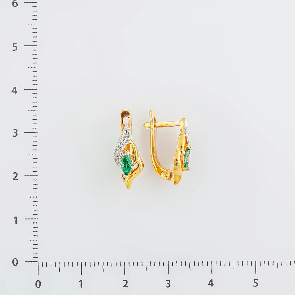 Серьги с ситаллом из красного золота 585 пробы 2