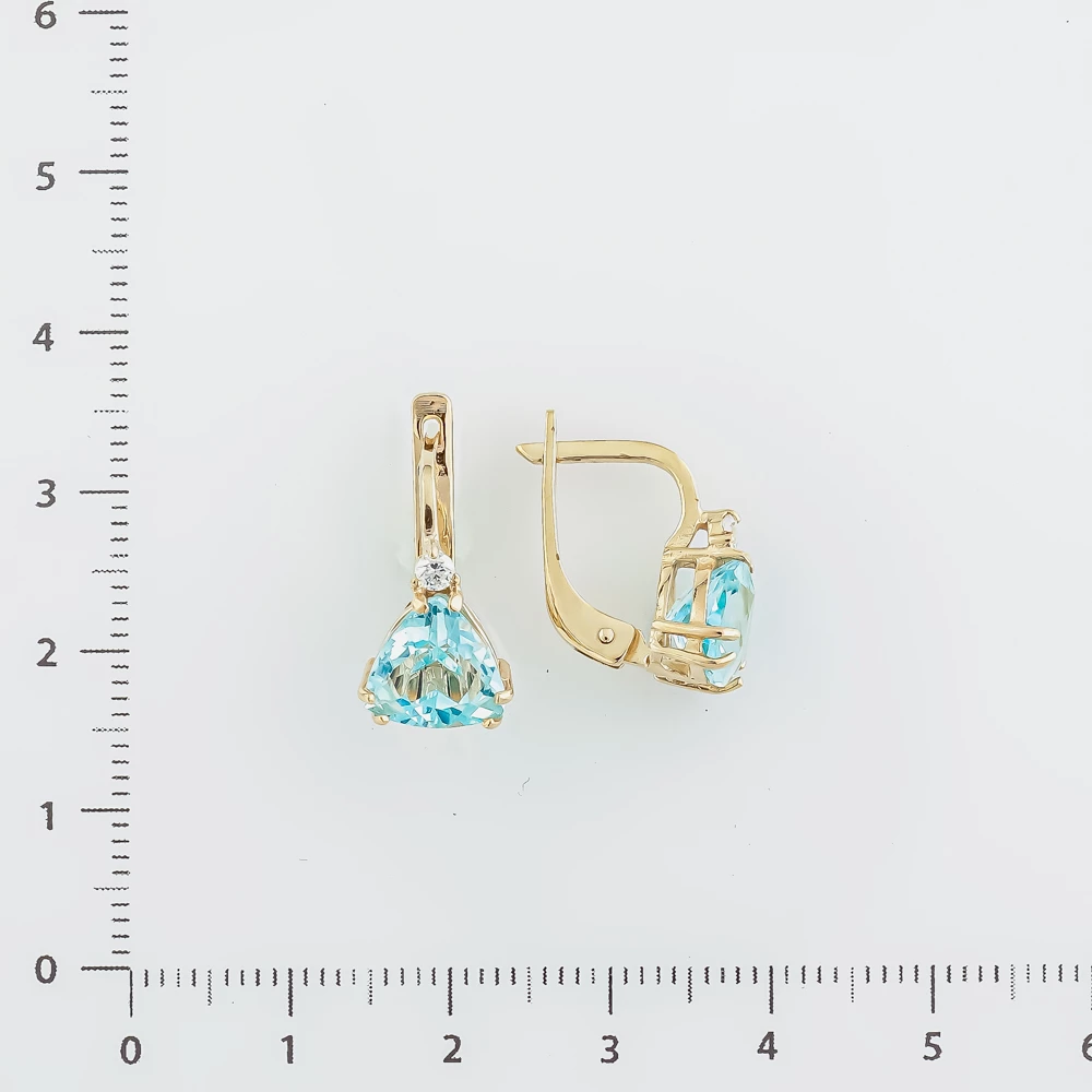 Серьги с топазом из белого золота 585 пробы 2