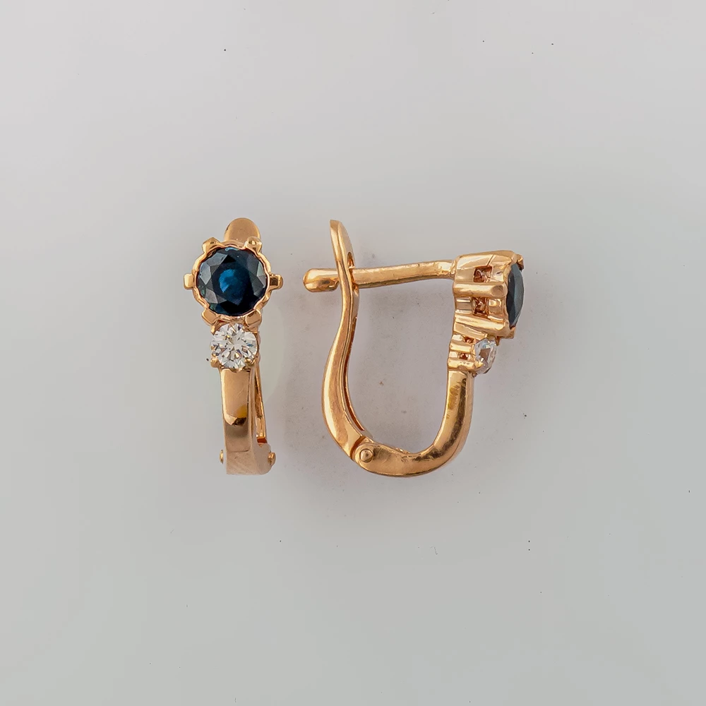 Серьги с сапфиром из белого золота 585 пробы 1