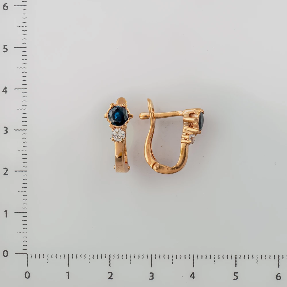 Серьги с сапфиром из белого золота 585 пробы 2