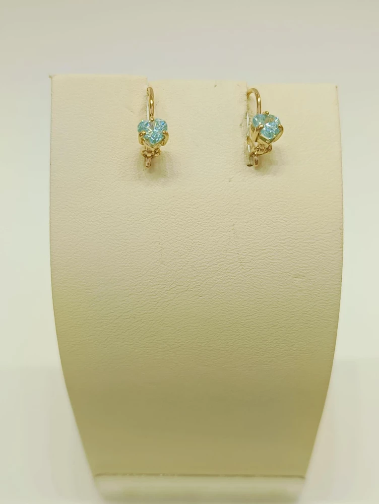 Серьги с ситаллом из красного золота 585 пробы 1