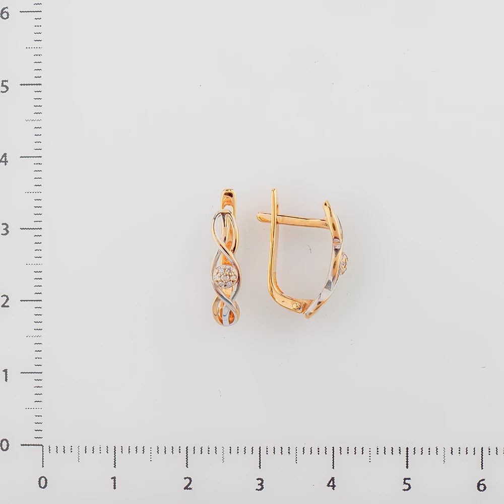 Серьги с бриллиантом из красного золота 585 пробы 2
