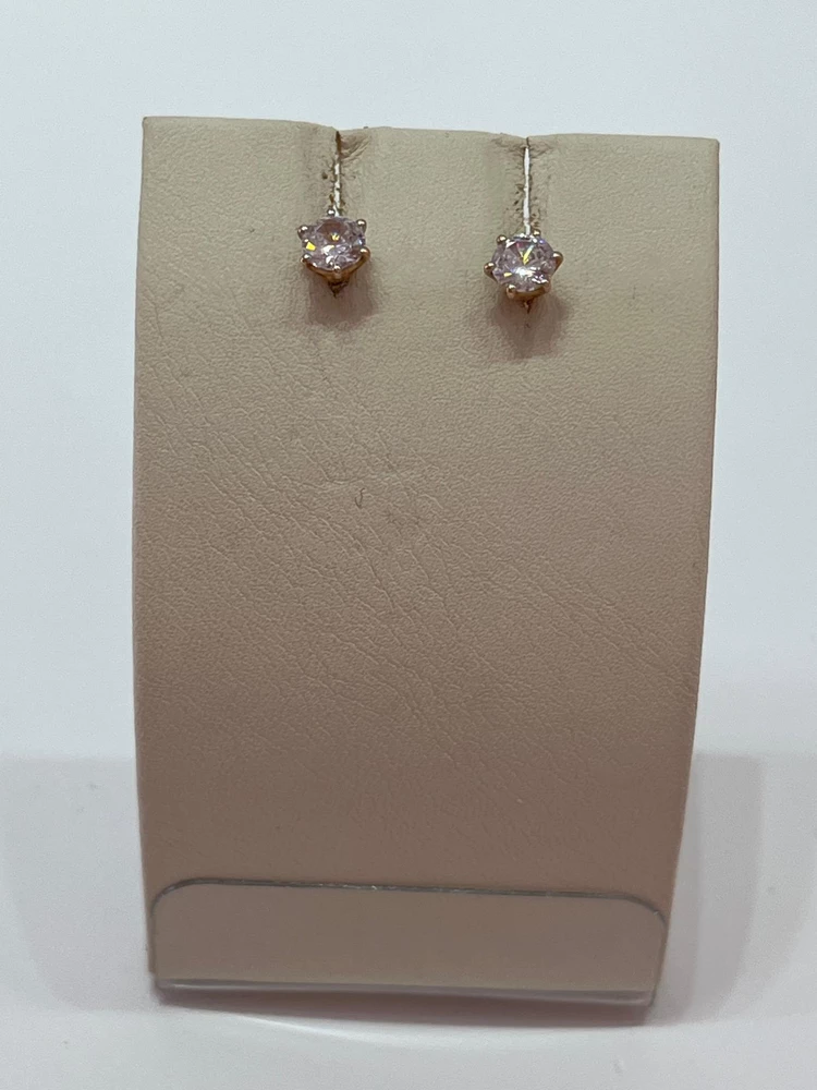 Серьги с фианитом из красного золота 585 пробы 1