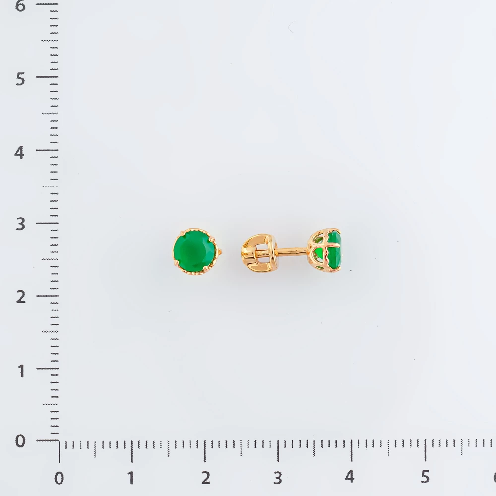 Серьги с агатом из красного золота 585 пробы 2