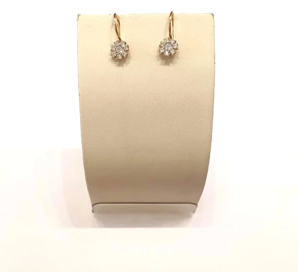 Серьги с фианитом из красного золота 585 пробы 1