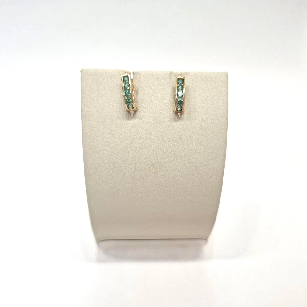 Серьги с ситаллом из белого золота 585 пробы 1