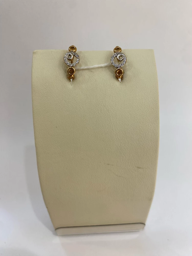 Серьги с фианитом из красного золота 375 пробы 1