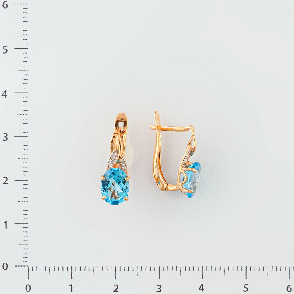 Серьги с топазом из белого золота 585 пробы 2