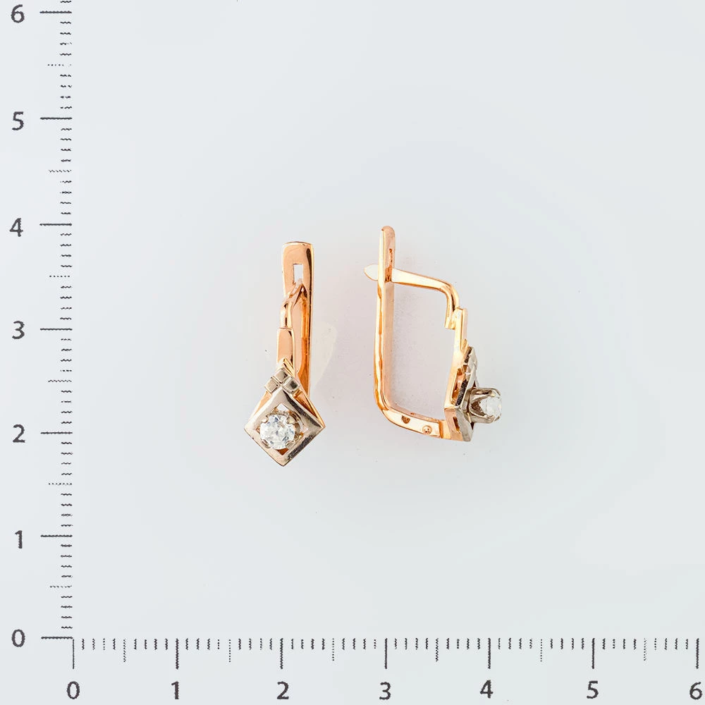 Серьги с фианитом из красного золота 583 пробы 2