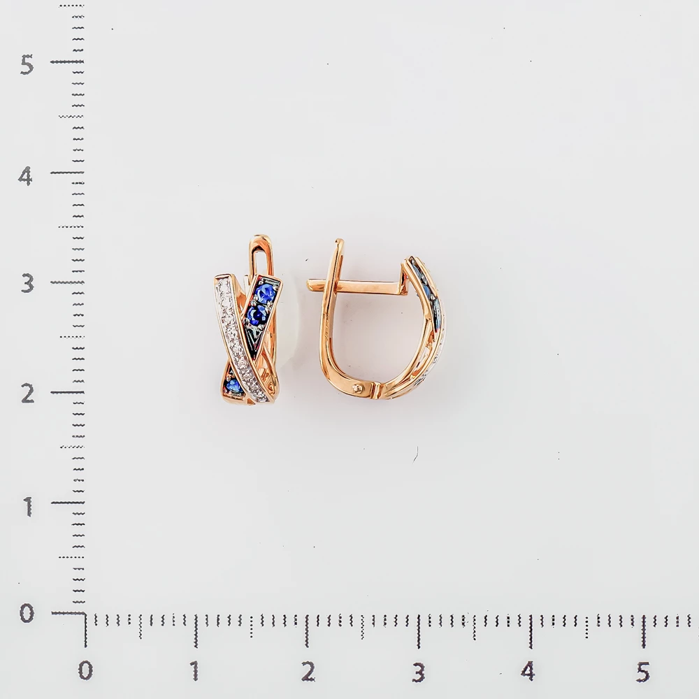 Серьги с сапфиром из красного золота 585 пробы 2