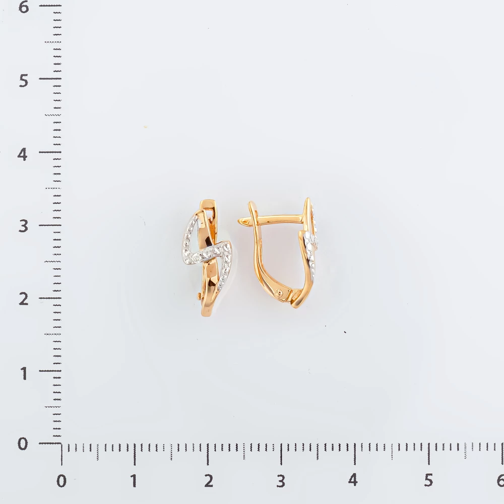 Серьги с бриллиантом из красного золота 585 пробы 2