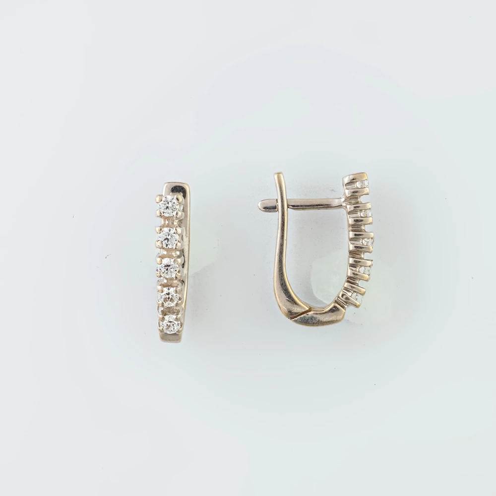 Серьги с фианитом из белого золота 585 пробы 1