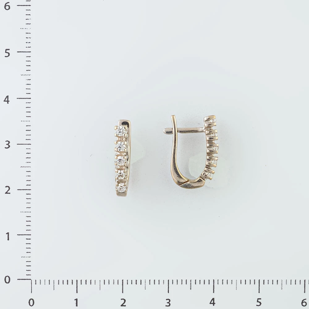Серьги с фианитом из белого золота 585 пробы 2