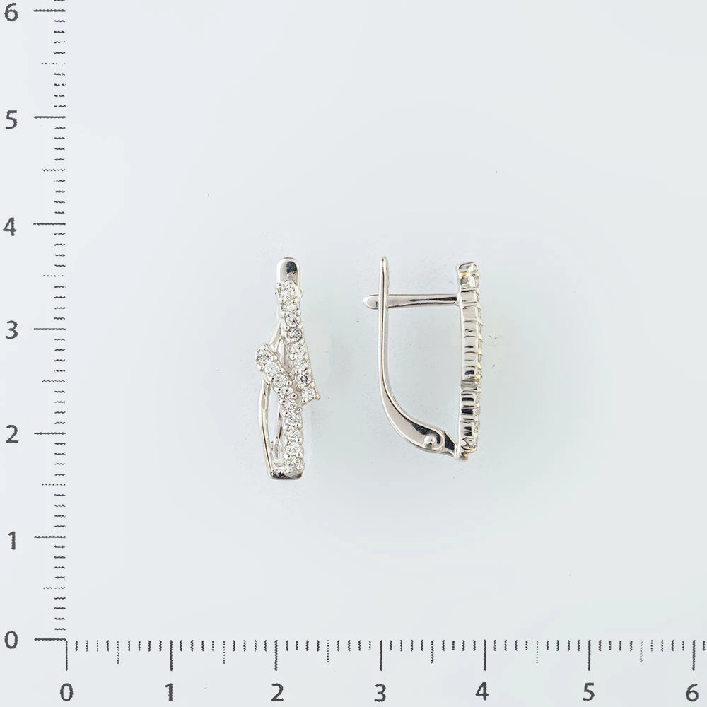Серьги с фианитом из красного золота 585 пробы 2