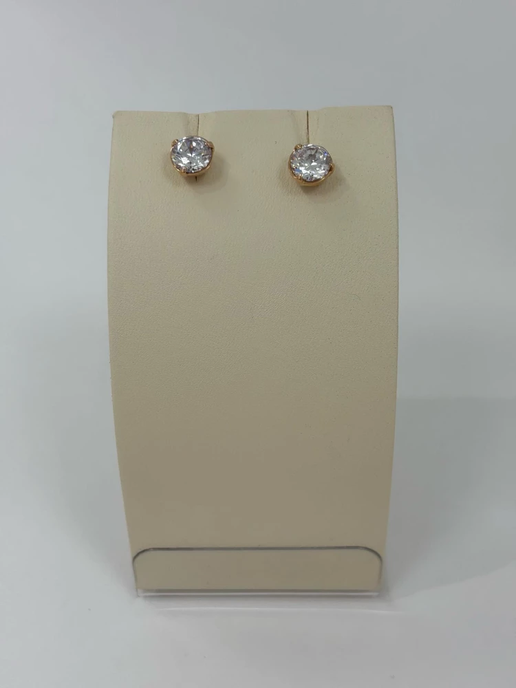 Серьги с фианитом из красного золота 585 пробы 1