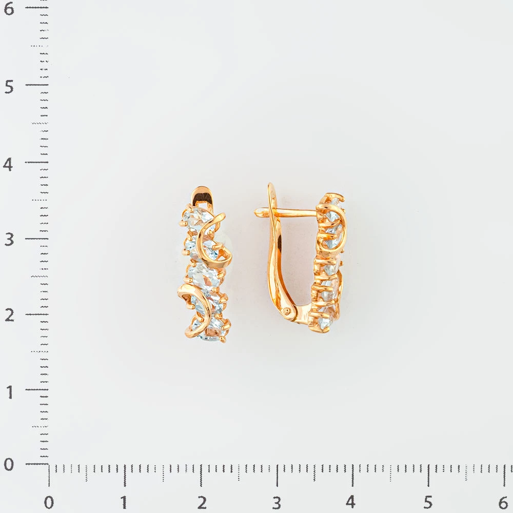 Серьги с топазом из красного золота 585 пробы 2