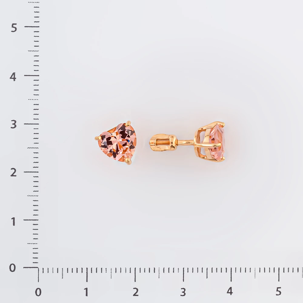 Серьги с ситаллом из красного золота 585 пробы 2