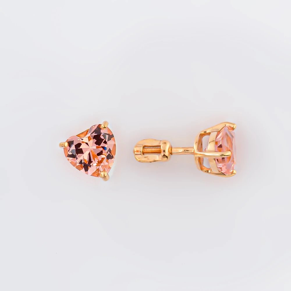 Серьги с ситаллом из красного золота 585 пробы 1