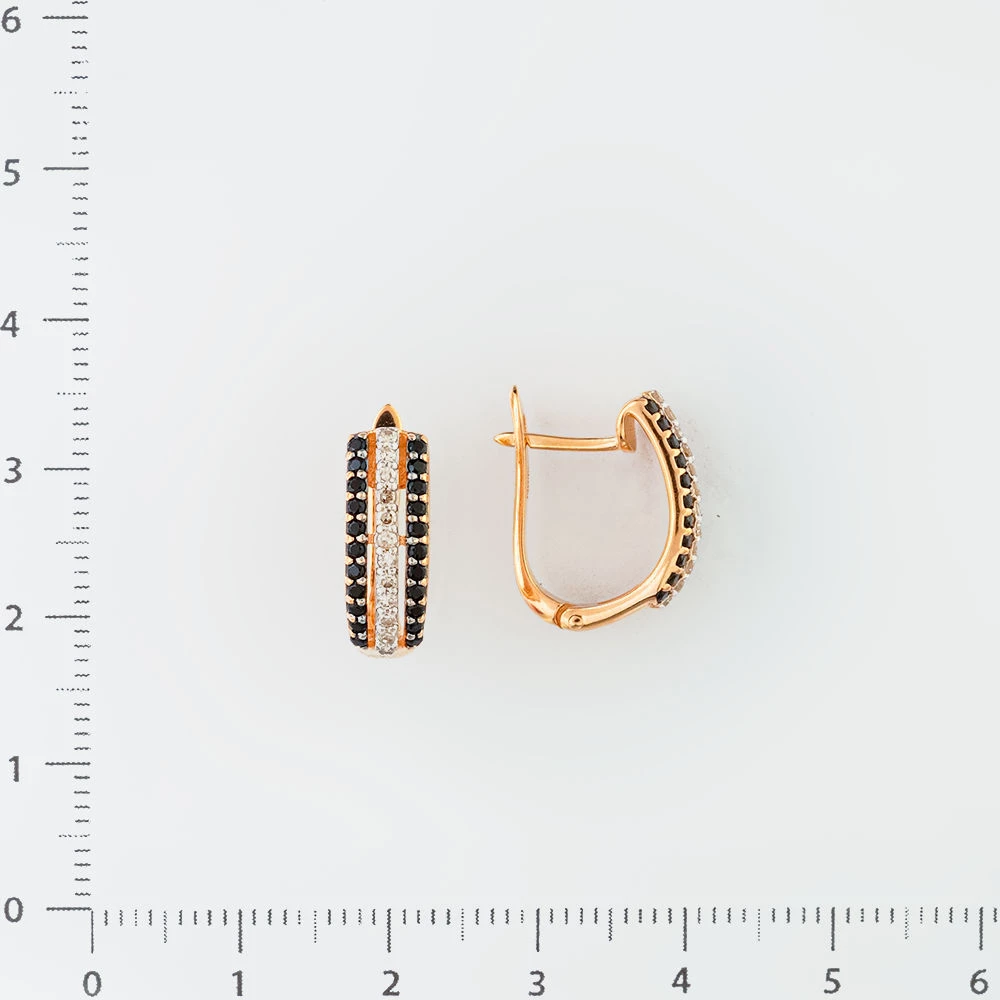 Серьги с шпинелью из красного золота 585 пробы 2