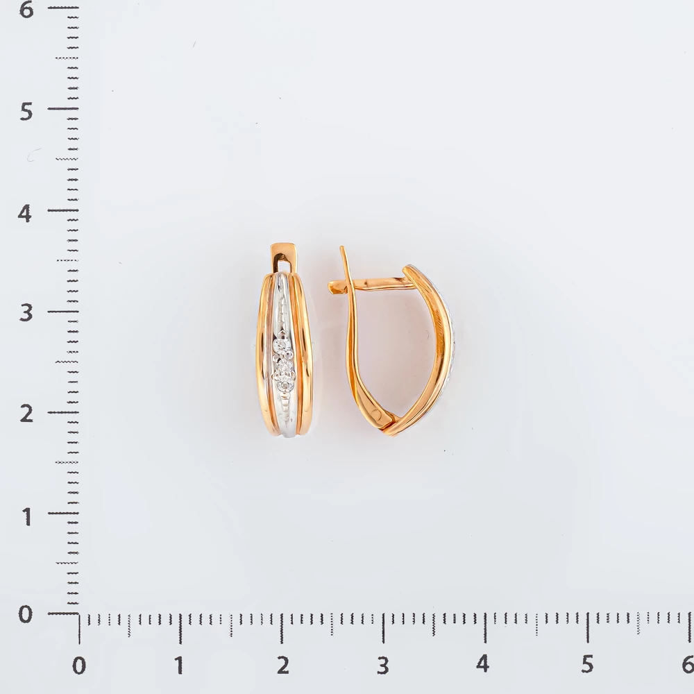 Серьги с фианитом из красного золота 585 пробы 2
