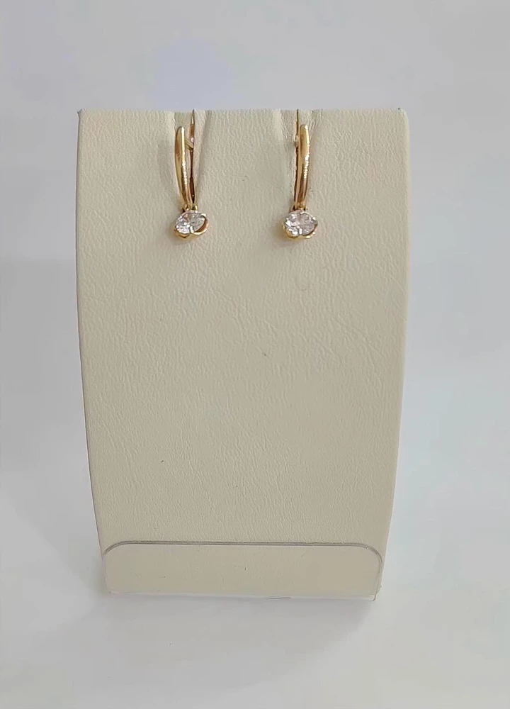 Серьги с фианитом из красного золота 585 пробы 1