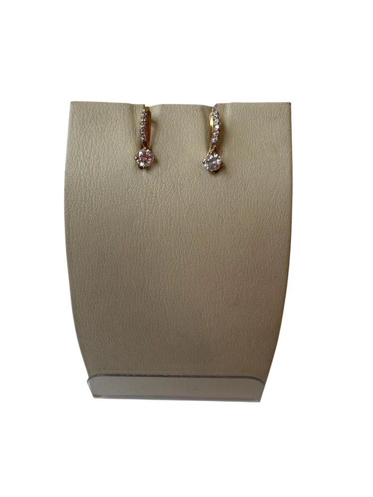 Серьги с фианитом из красного золота 375 пробы 1