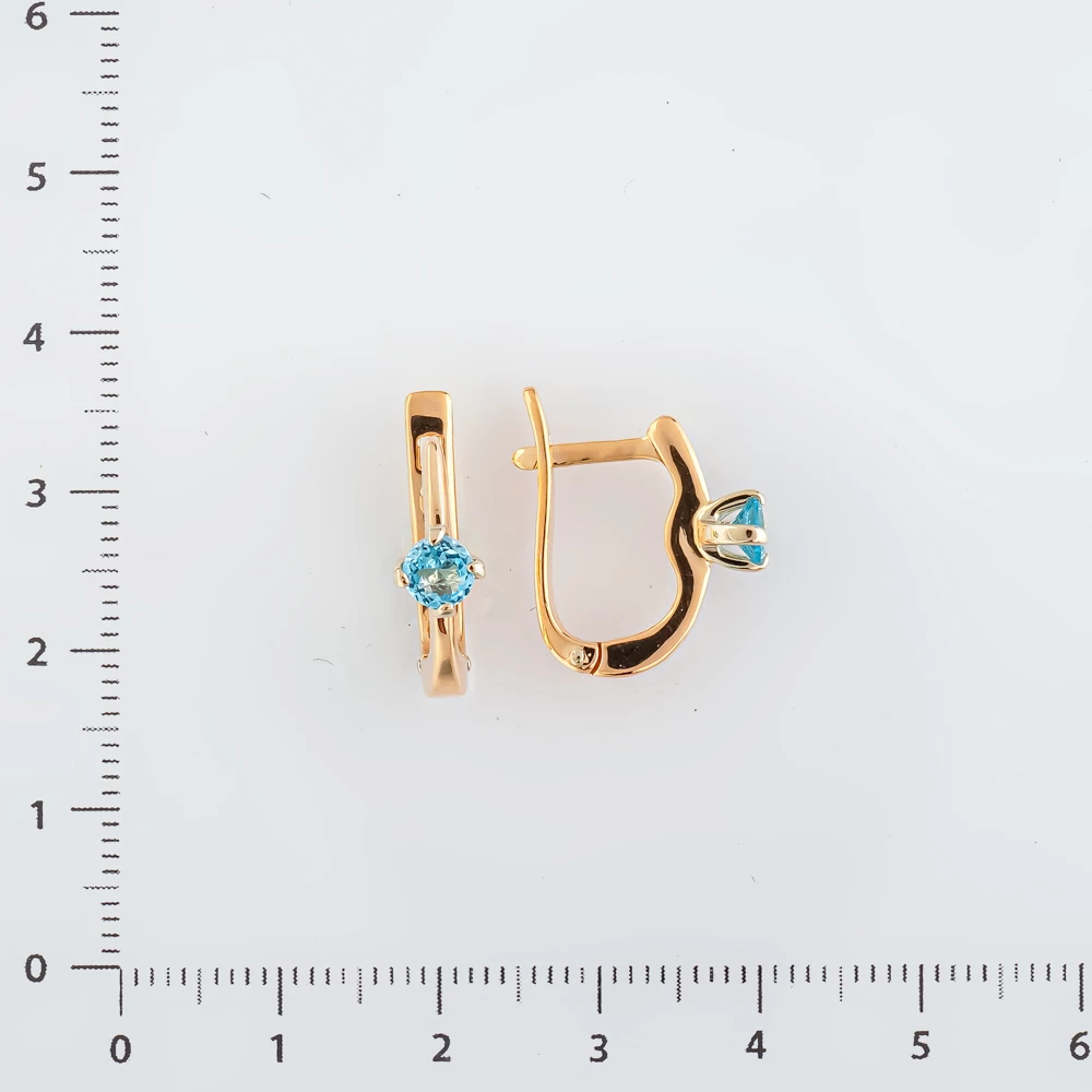 Серьги с топазом из красного золота 585 пробы 2