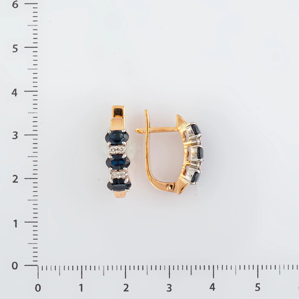 Серьги с сапфиром из красного золота 585 пробы 2