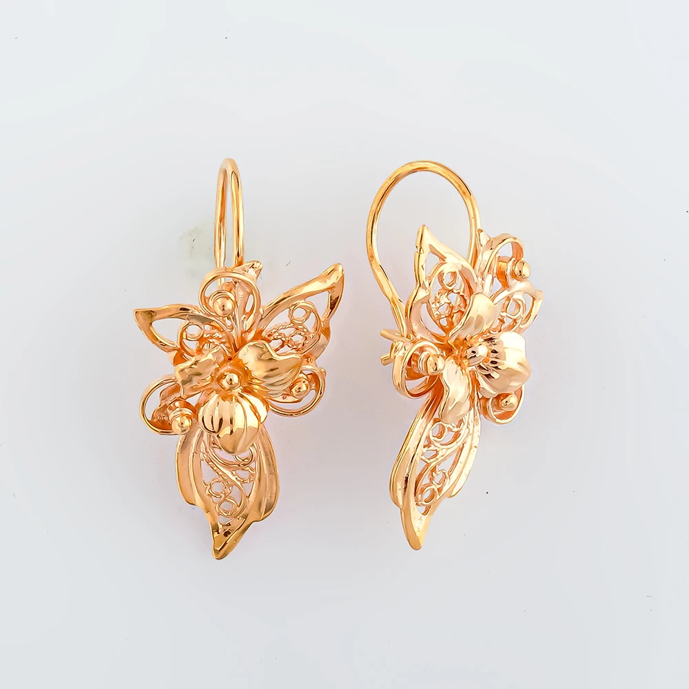 Серьги из красного золота 585 пробы 1