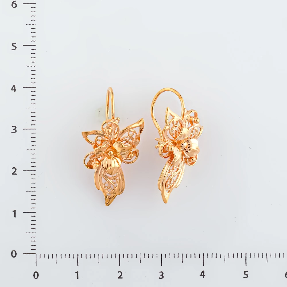 Серьги из красного золота 585 пробы 2