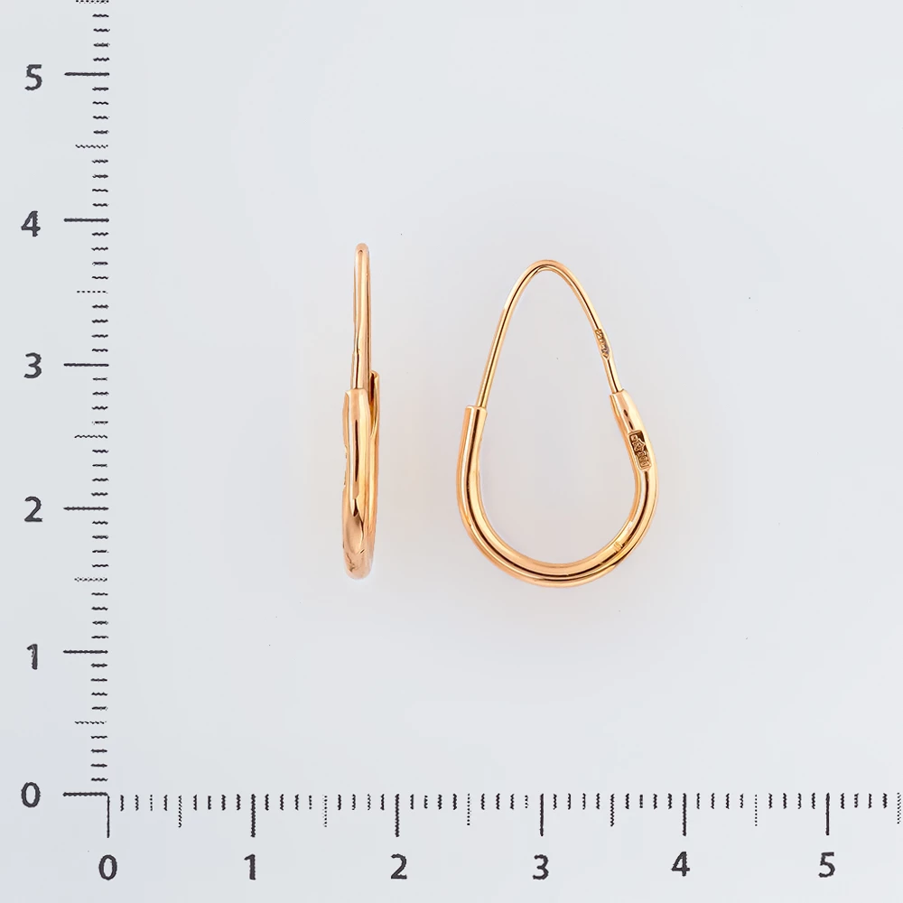 Серьги конго из красного золота 585 пробы 2