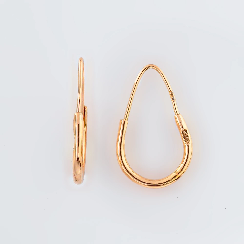 Серьги конго из красного золота 585 пробы 1