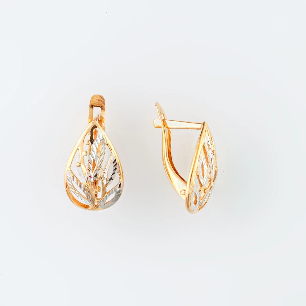 Серьги из желтого золота 585 пробы 1
