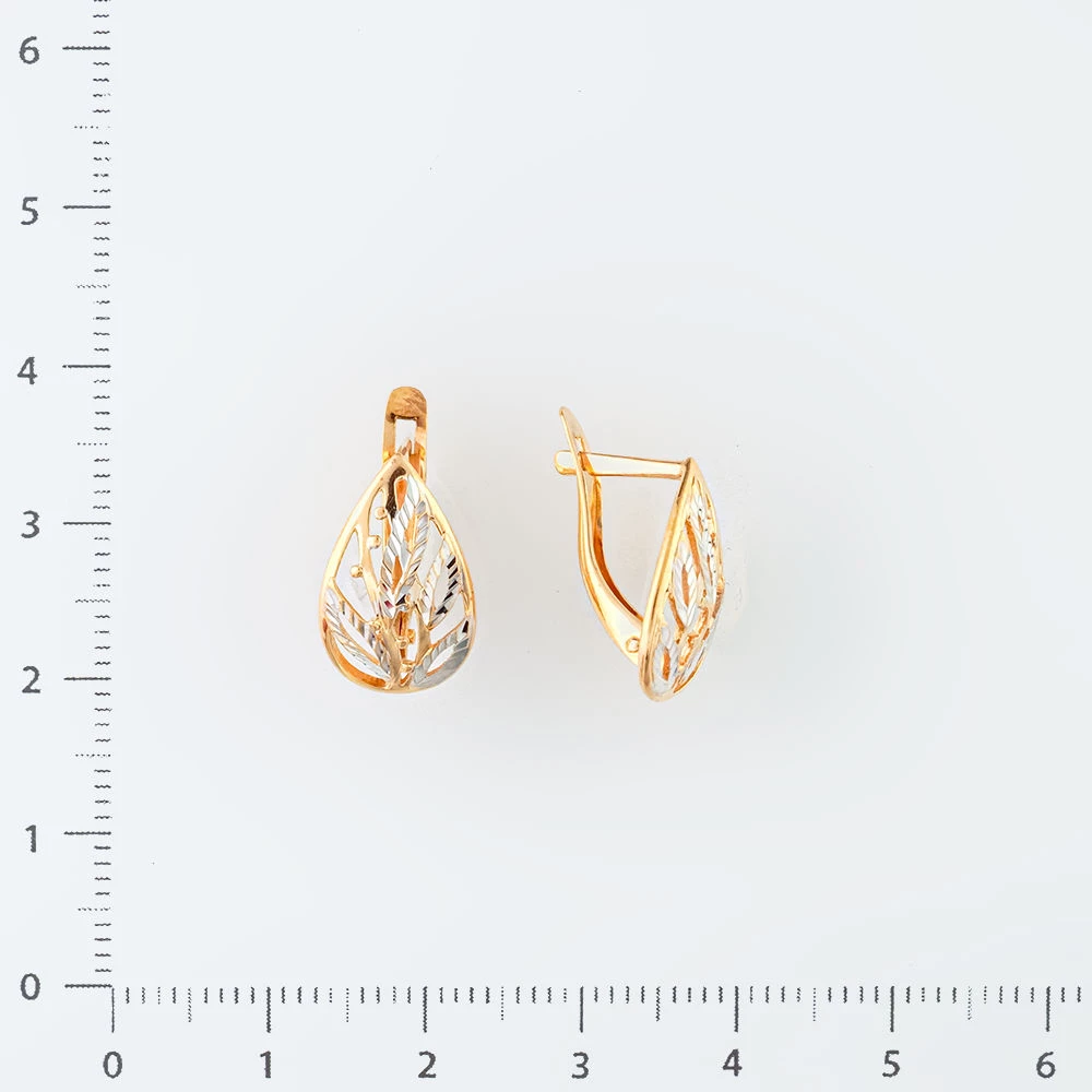 Серьги из желтого золота 585 пробы 2