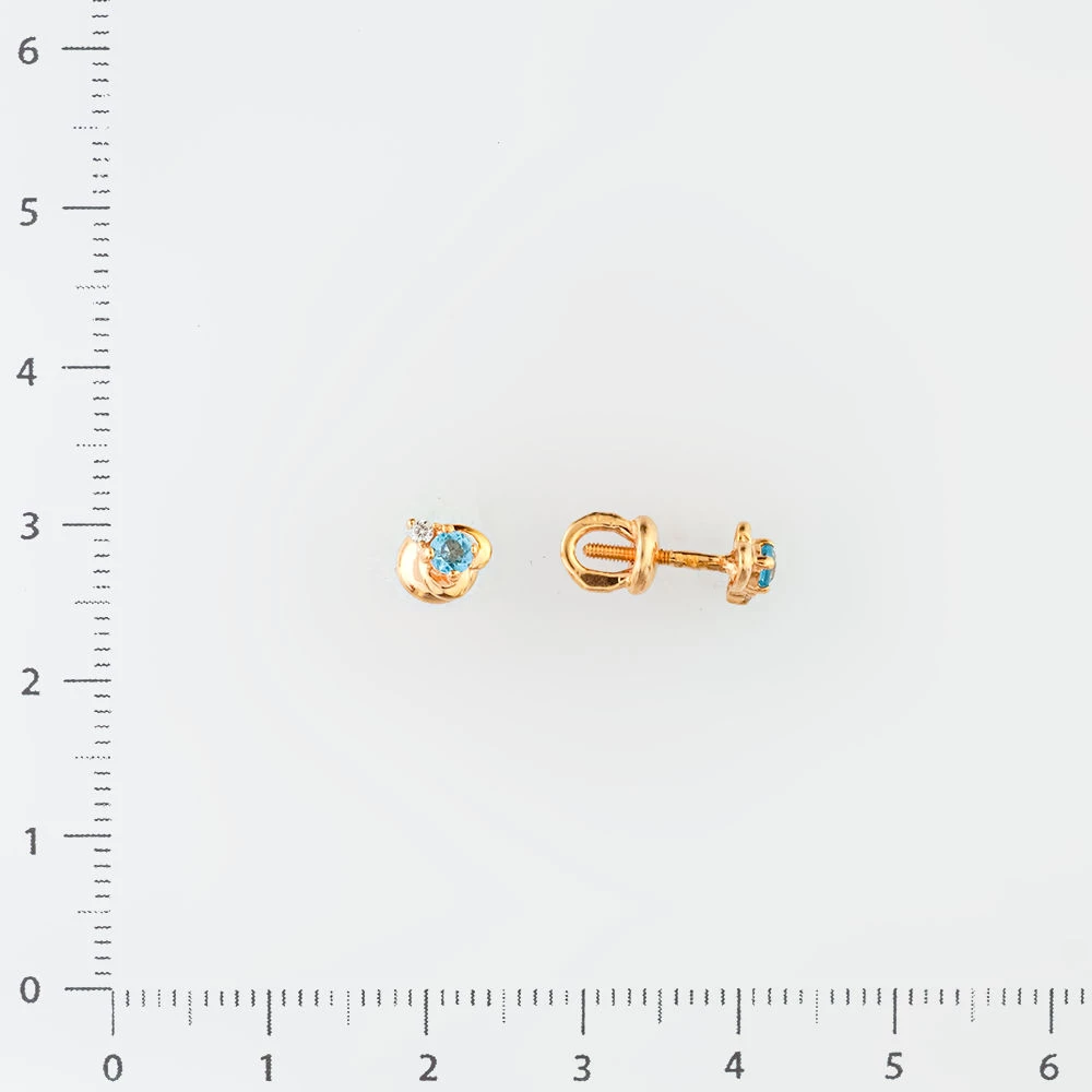 Серьги с топазом из красного золота 585 пробы 2