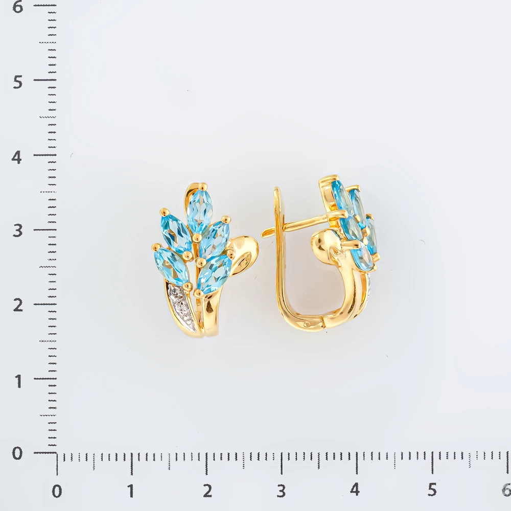 Серьги с топазом из красного золота 585 пробы 2