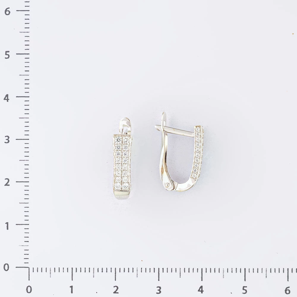 Серьги с фианитом из белого золота 585 пробы 2