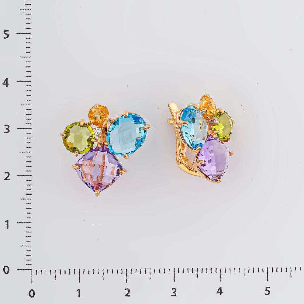 Серьги с аметистом из красного золота 585 пробы 2