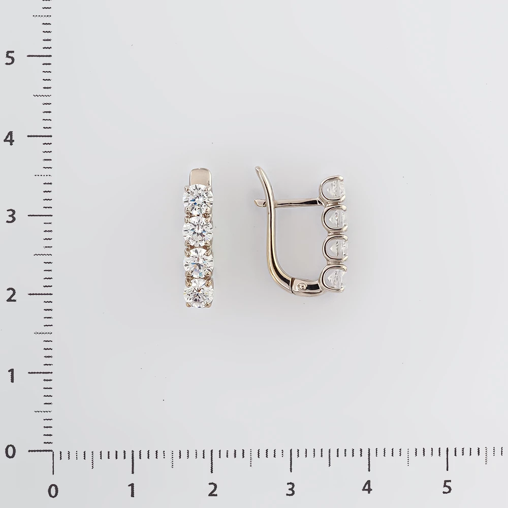 Серьги с фианитом из белого золота 585 пробы 2