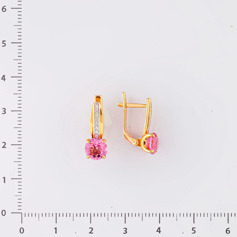Серьги с ситаллом из красного золота 585 пробы 2