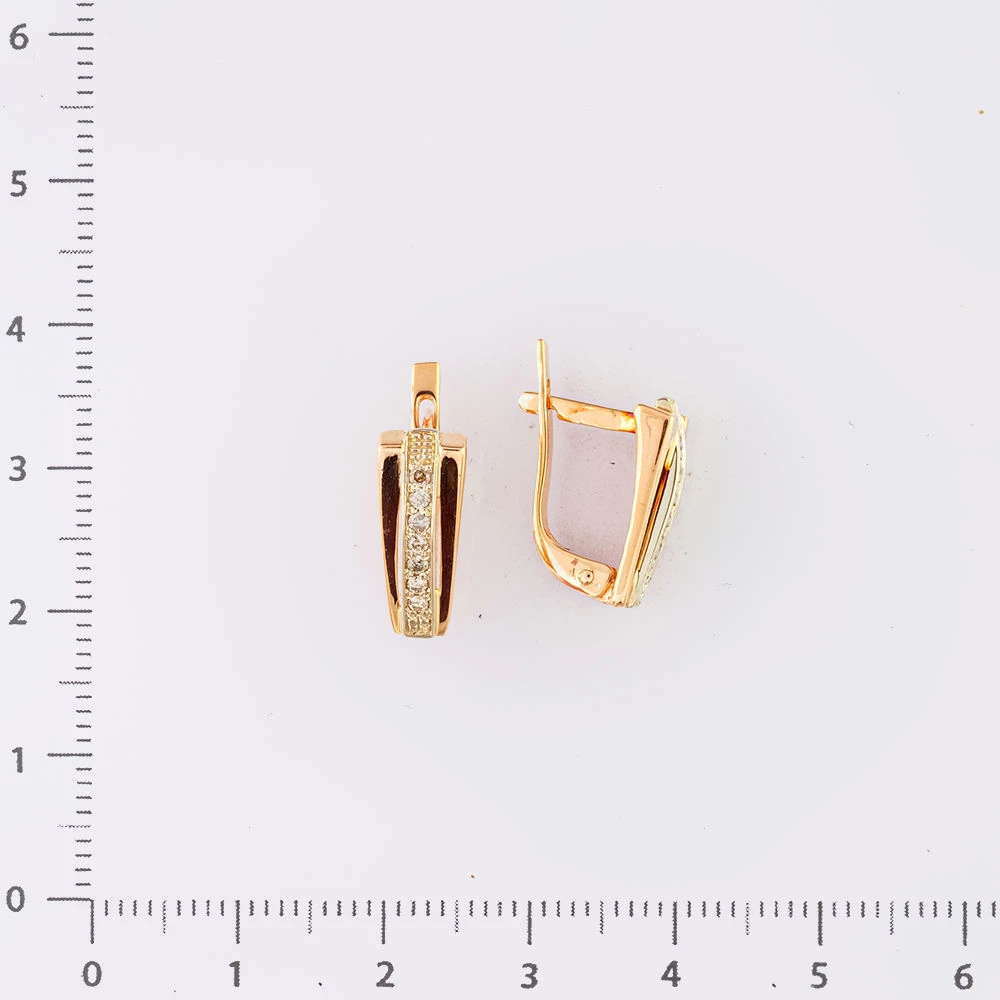 Серьги с бриллиантом из красного золота 585 пробы 2