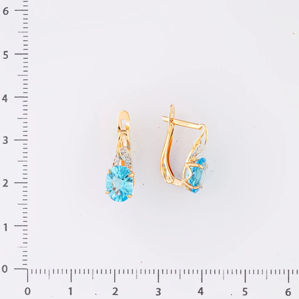 Серьги с ситаллом из красного золота 585 пробы 2